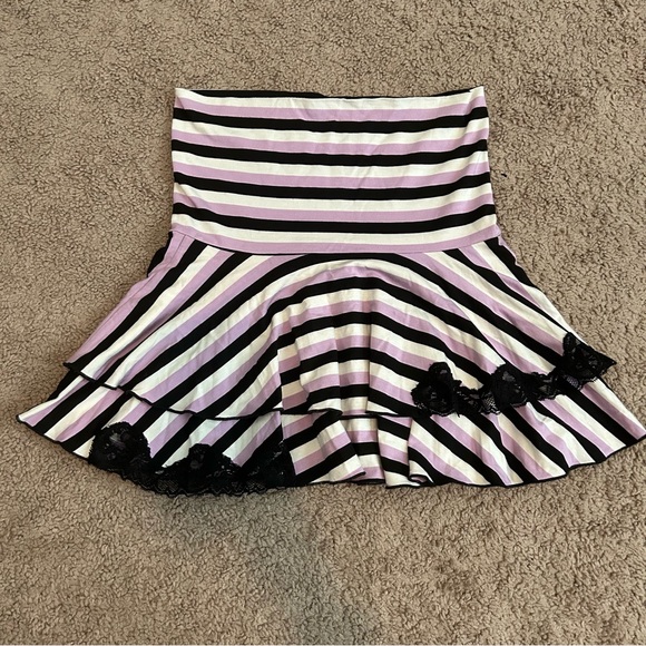 Jupe Ou Skort Hanna Andersson Plissée Taille 5 - Rayures Violettes, Coton, Occasion Propre